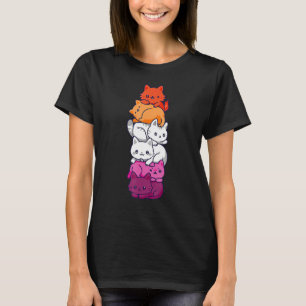 Cat Lgbt Gay Flag Cute Hers And Hers Happy Valent T-Shirt