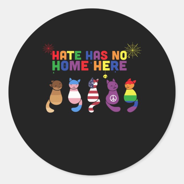 Cat Lgbt Hate Has No Home Here Sticker  (Front)