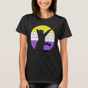 Cat LGBT Nonbinary Flag Kitten Non Binary LGBTQ Ga T-Shirt