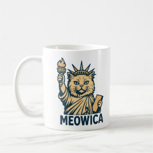 Cat Liberty Meowica Patriotic Feline Freedom Coffee Mug