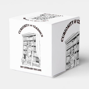 Cat Librarian Aesthetic Art Poster Favor Box