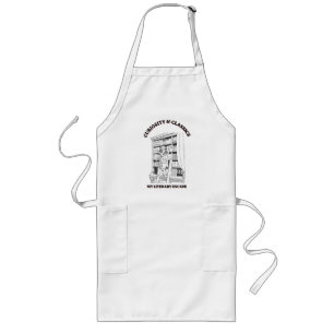 Cat Librarian Aesthetic Art Poster Long Apron