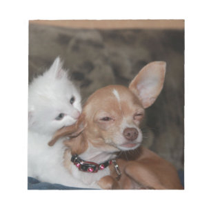 Cat licking Dog Notepad