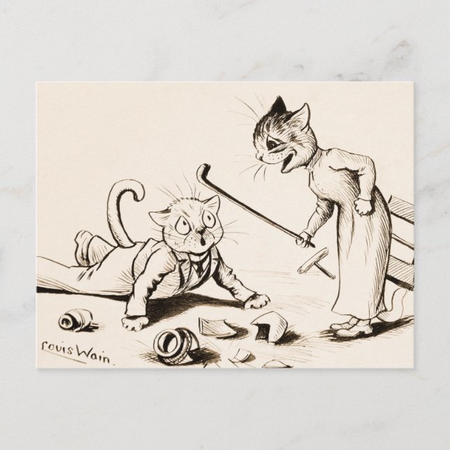 Cat Life by Louis Wain Postcard (Front)