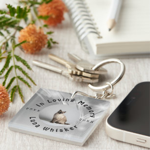 Cat Life Timeline Photo Memory Art Keychain