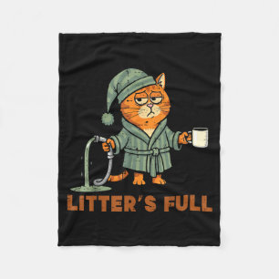 Cat Litters Full Funny Saying Humour Parody Women Fleece Blanket