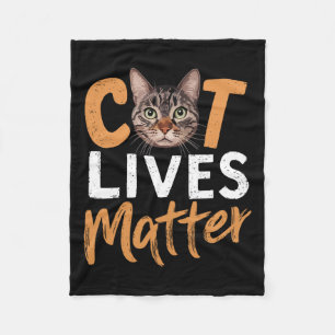Cat Live Problem Gift Idea For Cat Lover And Suppo Fleece Blanket