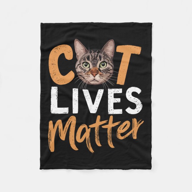 Cat Live Problem Gift Idea For Cat Lover And Suppo Fleece Blanket (Front)