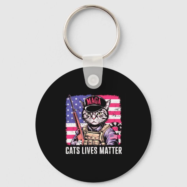 Cat Lives  Keychain (Front)