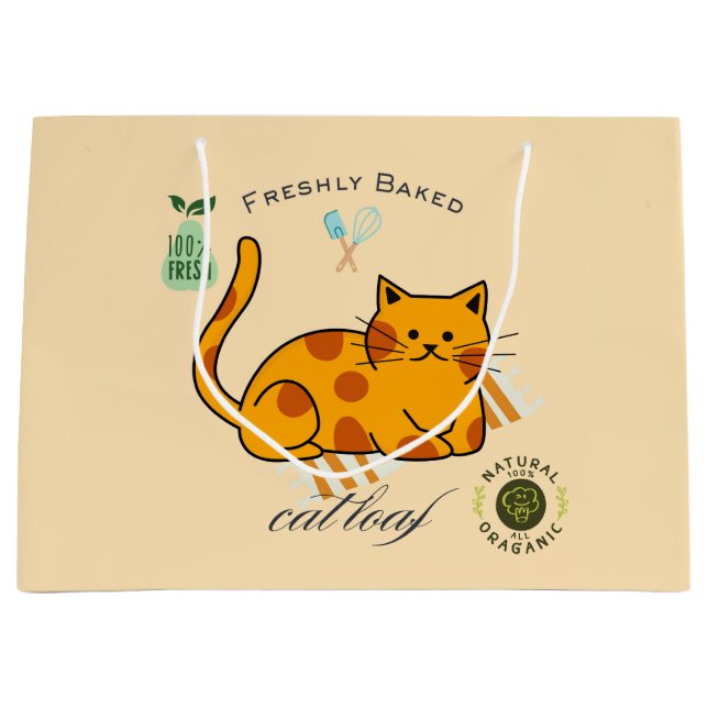 Cat Loaf Funny Large Gift Bag (Front)