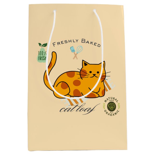 Cat Loaf Funny Medium Gift Bag (Front)