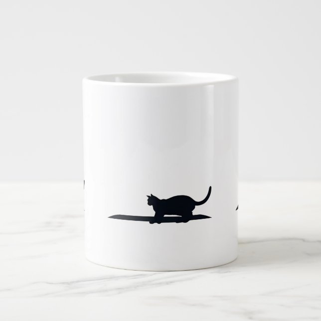 Cat Loaf Position Silhouette Minimalist Mug (Front)