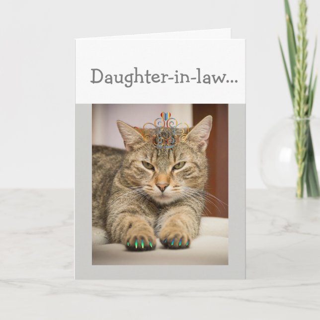 Cat Looking Good Daughter-in-law Birthday  Animal Card (Front)