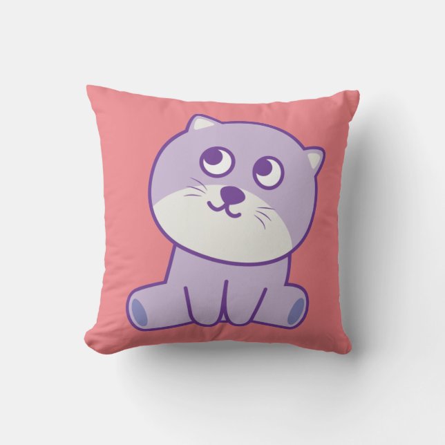 cat  looking to the sky throw pillow (Front)