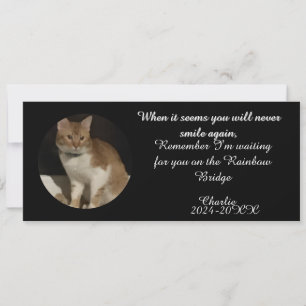 Cat Loss Quotes and Photo Sympathy Card