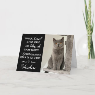 Cat Loss Sympathy Card Personalized Photo Pet Name