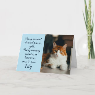 Cat Loss Sympathy Card Personalized Photo Pet Name