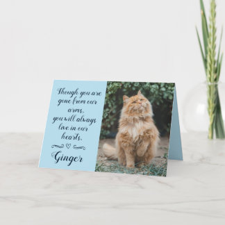 Cat Loss Sympathy Card Personalized Photo Pet Name