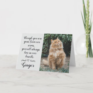 Cat Loss Sympathy Card Personalized Photo Pet Name