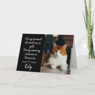 Cat Loss Sympathy Card Personalized Photo Pet Name