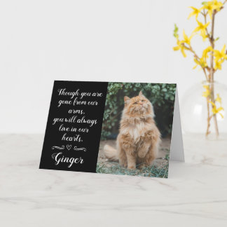 Cat Loss Sympathy Card Personalized Photo Pet Name