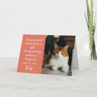 Cat Loss Sympathy Cards Photo &Pet Name Terracotta