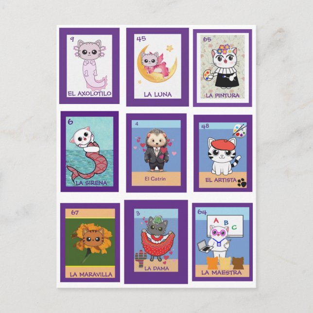 Cat Lottería, Postcard (Front)