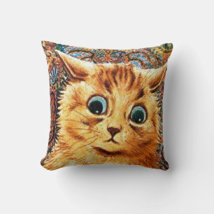 Cat, Louis Wain Throw Pillow