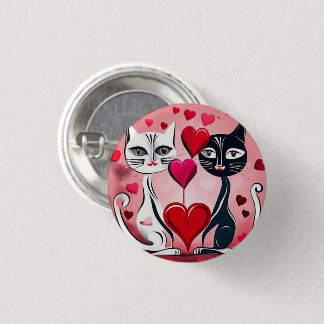 Cat Love 1 Inch Round Button