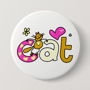 CAT Love 3 Inch Round Button