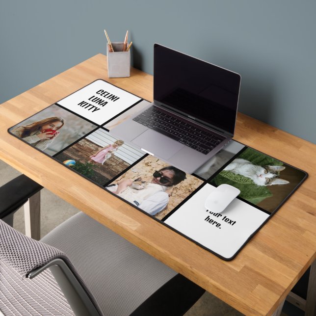 Cat Love! 6-Photo Collage for Cat Moms & Dad  Desk Mat (Office 2)