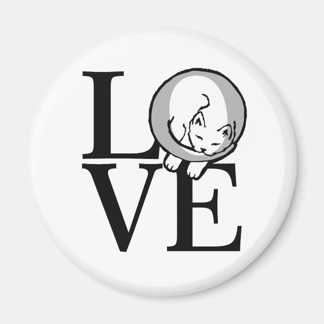 Cat Love Click to Customize Background Colour Magnet (Front)