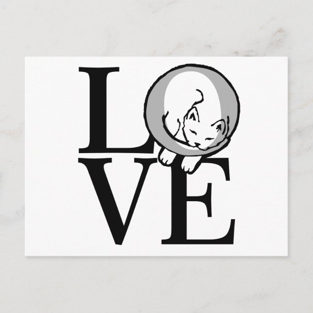 Cat Love Click to Customize Decor Colour Postcard (Front)