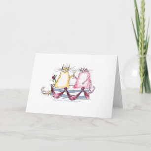 cat love - funny cartoon, tony fernandes card