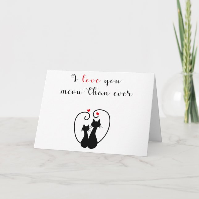 Cat Love Greeting Card (Front)
