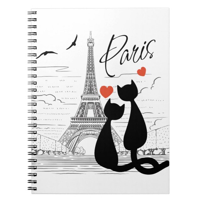 Cat love in Paris Notebook (Front)
