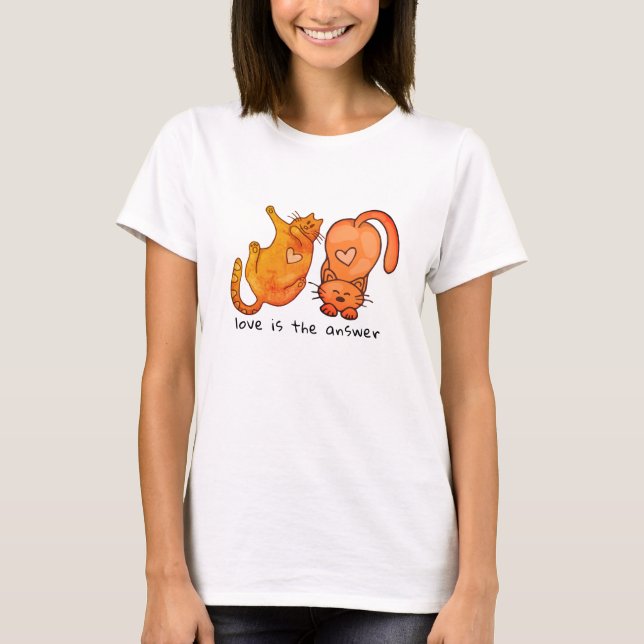 Cat Love is the Answer Shirt – Whimsical Cat Lover (Front)