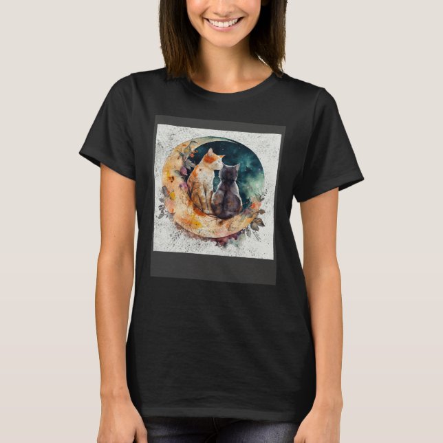 Cat Love Moon T-Shirt (Front)
