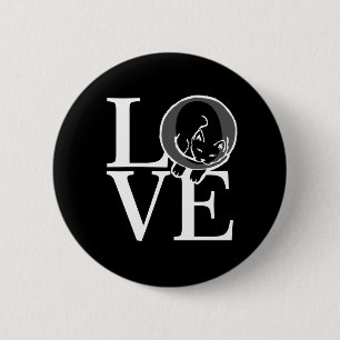 Cat Love on Black Decor 2 Inch Round Button