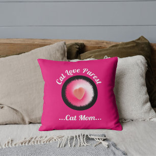 Cat Love Purest Personalized Cute Funny Quote Pink Throw Pillow
