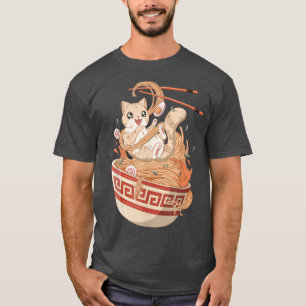 Cat love ramen noodles  T-Shirt
