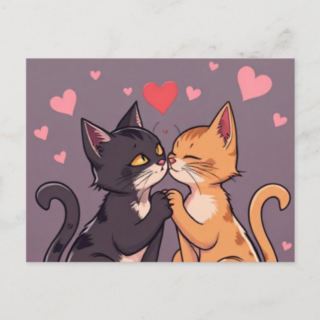 Cat Love Valentine’s Day Postcard (Front)