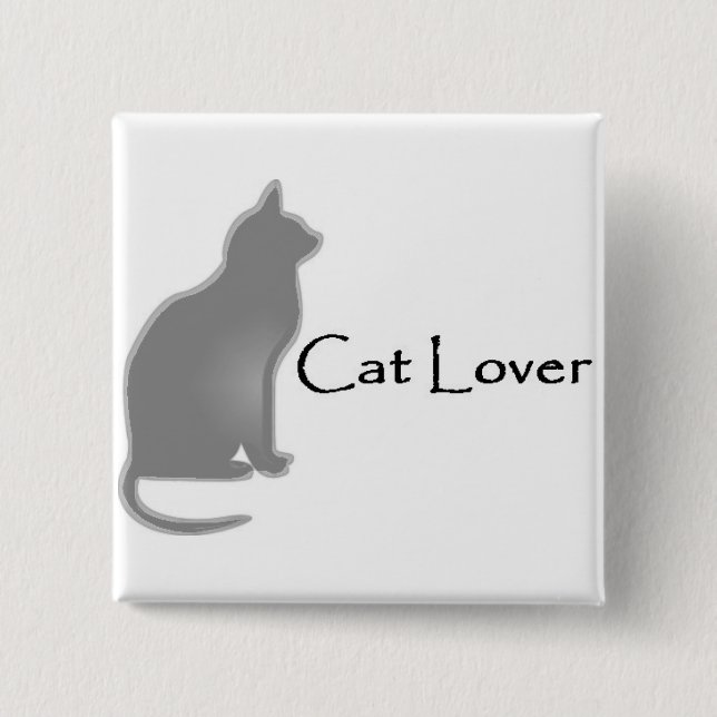 Cat Lover 2 Inch Square Button (Front)