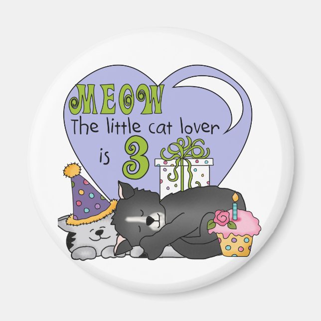 Cat Lover 3rd Birthday T shirts and Gifts Magnet (Front)