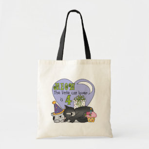 Cat Lover 4th Birthday T-shirts and Gifts Tote Bag
