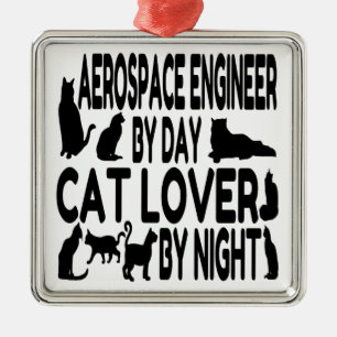 Cat Lover Aerospace Engineer Metal Ornament