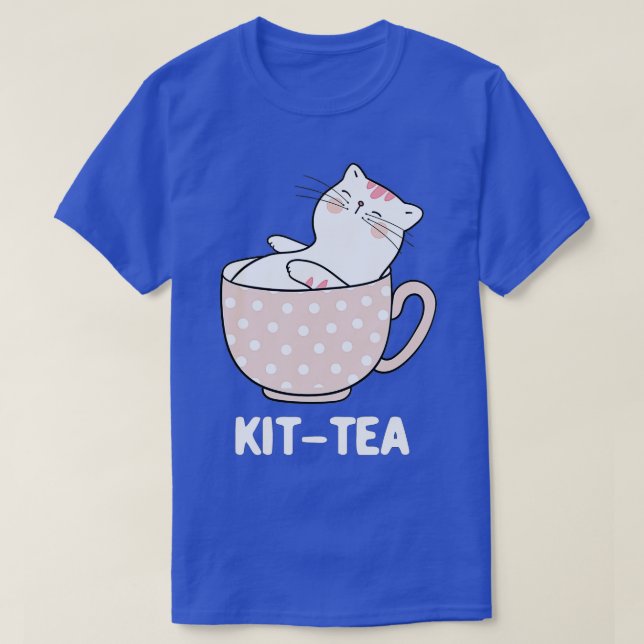Cat Lover and Tea Lover, Kit-Tea  - 5 -  T-Shirt (Design Front)