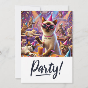 CAT Lover Bachelorette Party  Invitation