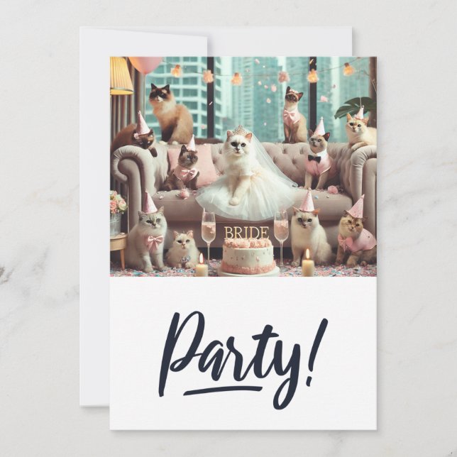 CAT Lover Bachelorette Party  Invitation (Front)