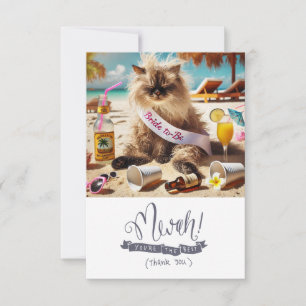 CAT Lover Bachelorette Party Thank You Card